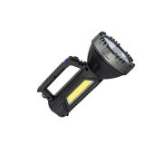 Фонарь-прожектор аккумуляторный ручной 3Вт LED+3Вт COB LED Li-ion 18650 1200мА.ч корпус ABS-пластик индикатор уровня заряда USB-шнур плечевой ремешок КОСМОС KOC904Lit