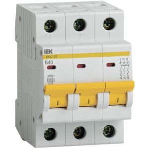 Выключатель автоматический модульный 3п B 40А 4.5кА ВА47-29 IEK MVA20-3-040-B