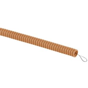 Труба гофрированная ПВХ легкая d16мм с протяжкой сосна (уп.25м) Эра Б0043211