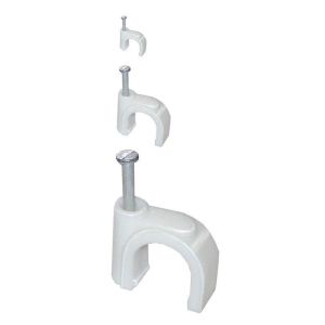 Скоба крепежная круглая 5мм пластик. (уп.100шт) IEK USK11-05-100