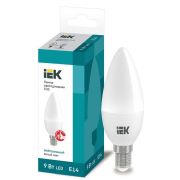 Лампа светодиодная Eco 9Вт C35 свеча 4000К нейтр. бел. E14 230В IEK LLE-C35-9-230-40-E14