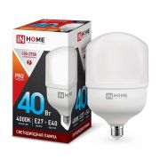 Лампа светодиодная LED-HP-PRO 40Вт 4000К нейтр. бел. E27 3800лм 230В с адаптером E40 IN HOME 4690612031095