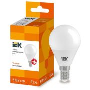 Лампа светодиодная ECO G45 5Вт шар 3000К тепл. бел. E14 450лм 230-240В IEK LLE-G45-5-230-30-E14