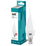 Лампа светодиодная Eco 5Вт CB35 свеча на ветру 4000К нейтр. бел. E14 450лм 230-240В IEK LLE-CB35-5-230-40-E14